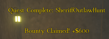 Reward notification shown in the quest screenshots